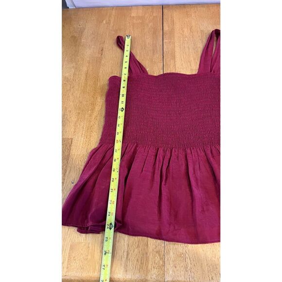 Nanette Lepore Burgundy Gauze Tank Crop Top Womens SZ  M New - Picture 9 of 11
